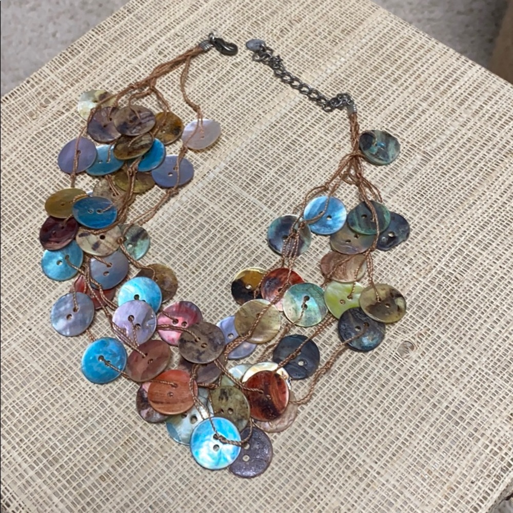 Anthropologie button necklace